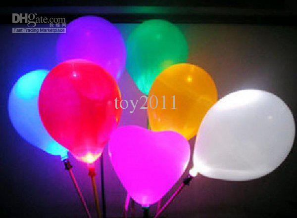 10pcs Luminous balloons, new colorful LED balloons, wedding, bar supplies free shipping