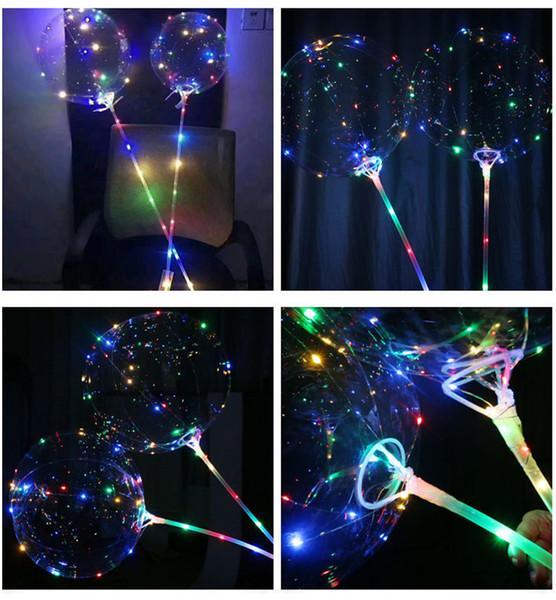 18 inch LED lights CLEAR Bobo ball colorful light night light balls balloon air balloon Christmas Wedding Party children home Decoration new