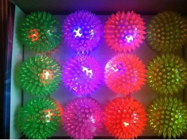 120pcs LED Flashing Ball Light ball Dancing ball bouncing ball flashing spiky ball music ball elastic ball light-up toy flash Party