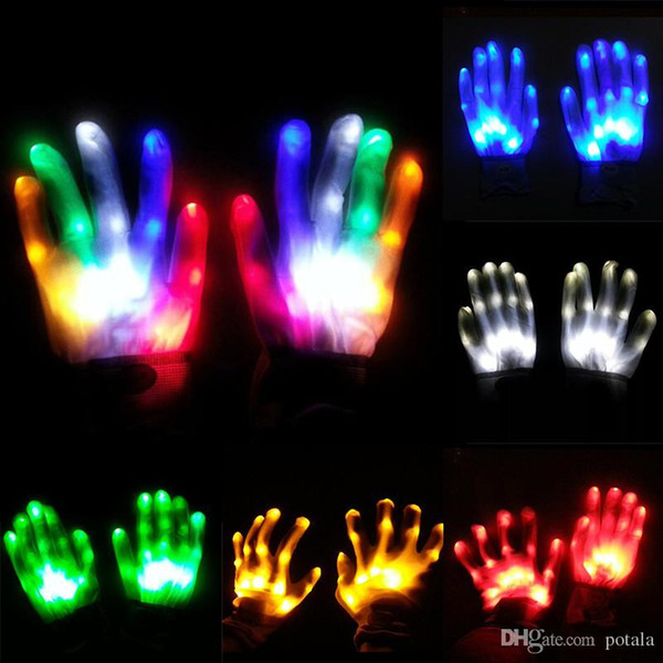 Unique LED Gloves Halloween LED Cosplay Glove Lighted Toy Xmas Light Props Party Light Gloves Lighting Up Toys Christmas New year shinning