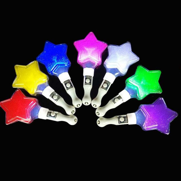 2017 Cartoon Five pointed Star Light Sticks LED Lighting Children Gift Toys Christmas Birthday Glow Party Supplies