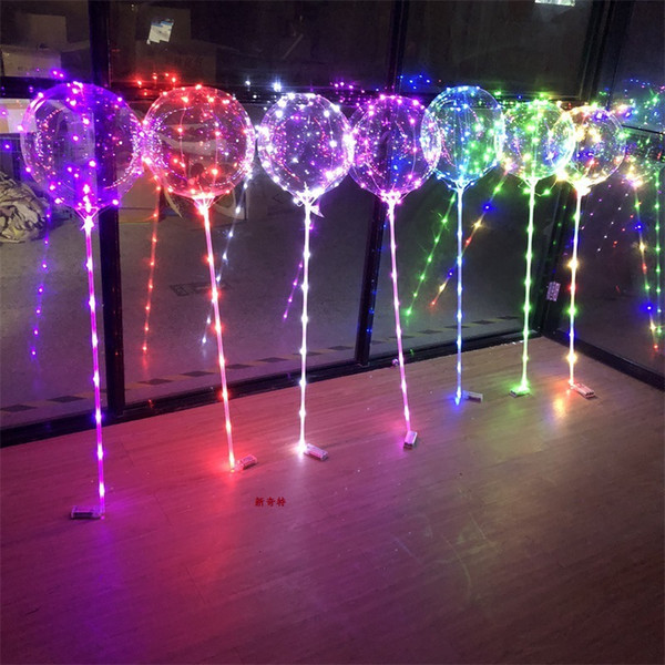 Party Balloons LED Lights BoBo Bubble Balloon For Birthday Wedding Valentine Decoration Transparent Colorful Flash String Last 72 Hours