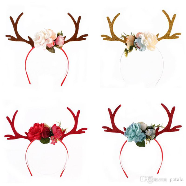 Reindeer Antlers Headband Christmas and Easter Party DIY Women Girs Kid Christmas Deer Costume Ear Party Hairband Xmas Halloween party