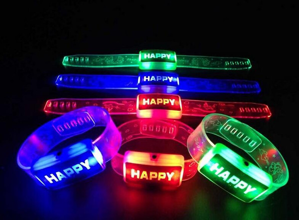 2017 Luminous Hand Ring Roller Skate Light Hand Watch Lights Night Bracelet Flash Bracelet Wrist Strap Festive party dress