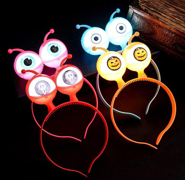 Big Eyes Eyeball Hairband Party Rave Toys Lighting Devil Headband Hairpin For Adults&Kids Halloween Xmas Easter Concert Cheering Head Bands