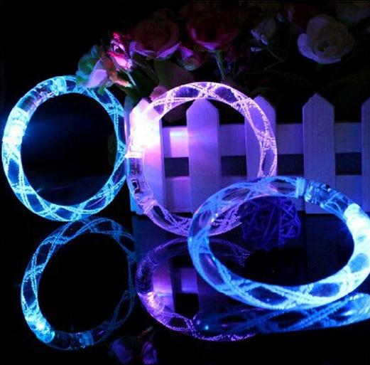 Acrylic flashing bracelet glow stick led bracelet electronic light bar kid toy party led toys christmas gift