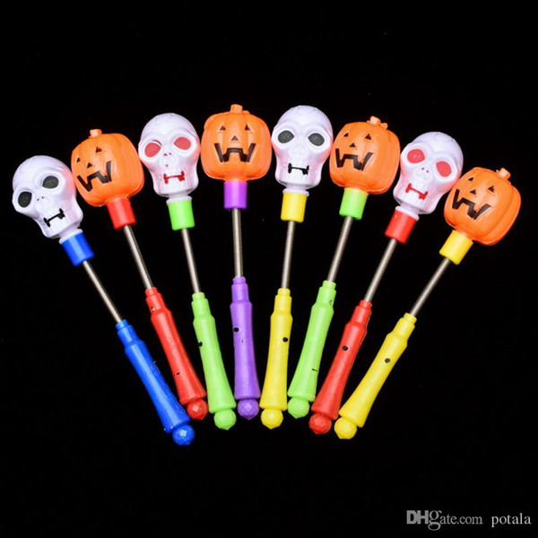 LED Pumpkin Shake Stick Halloween Flash Decor Light Up Ghost witch Magic Wands Glow Sticks Party Favor Prize fancy dress props decorations