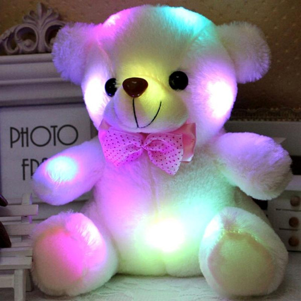 Colorful LED Flash Light Bear Doll Toys Light Up Toys For Children Birthday Christmas Gift Wedding Decoration