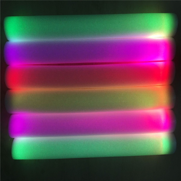 2017 New Mix Color Led Foam Stick Glow For Wedding Party Decoration Camping Christmas Festivities Ceremony LED Toys Sponge Stick Bubble Bar