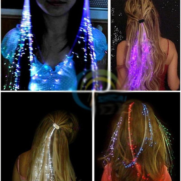 LED Glowing Flash Ligth Hair Braid Clip Hairpin Christmas Birthday Concert Party Toy For Adult Children Kids Sent by Random