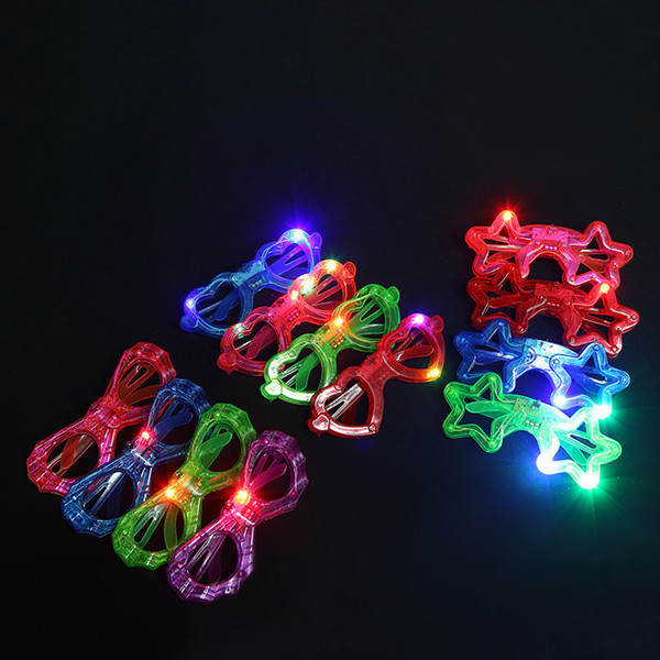 Mix Design Led Flashing Glasses Light Up Rave Toys For Kids Halloween Christmas Party Light-emitting Masquerade Mask Decoration Supplies