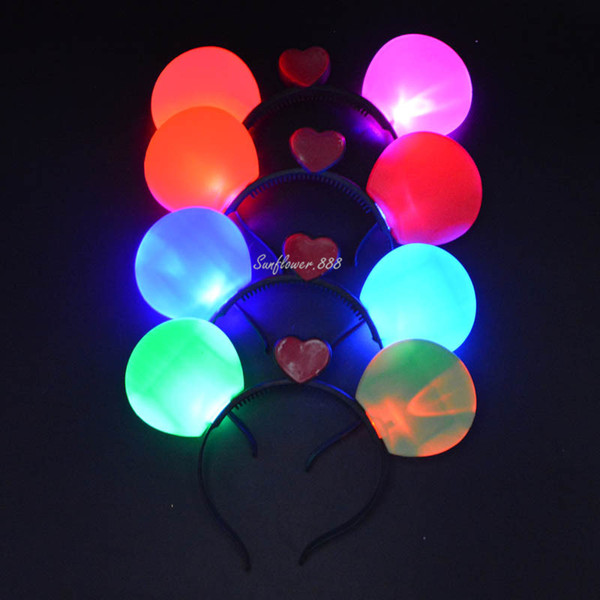 Flashing Mouse Ear Headband Light Up LED Party Masquerade Multi Colors Fun Decoration Led Rave Hair Accessories Toy