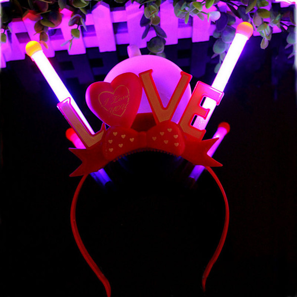 Women Lady LED Light Up Party Flashing Headband Love Tentacle Antenna Led Rave Hair Accessories Toy