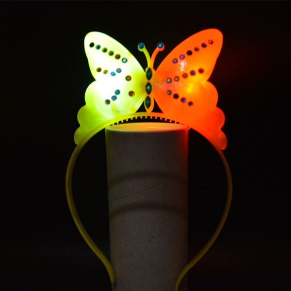 Light Blinking LED Butterfly Headband Fancy Dress Up Costume Children Kids Adult Fun Party Decoration Led Rave Hair Accessories Toy