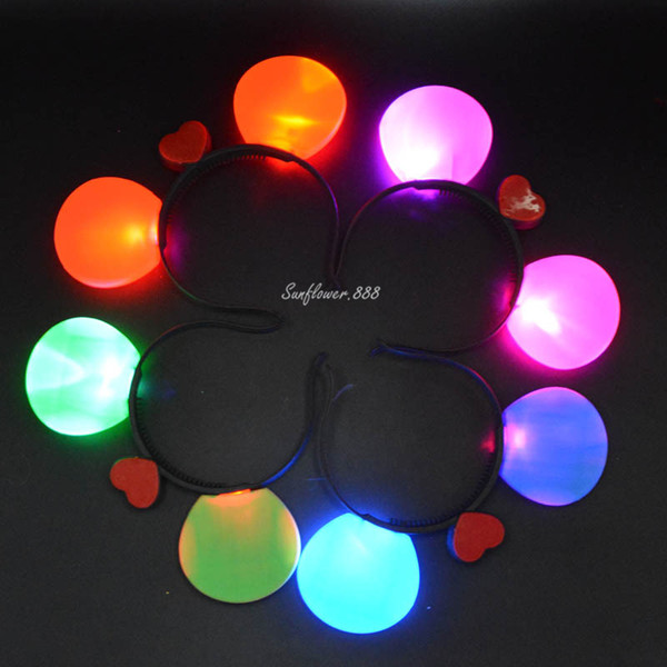 Mouse Ear Flashing Headband Light Blinking LED Party Masquerade Halloween Fun Party Decoration Led Rave Hair Accessories Toy