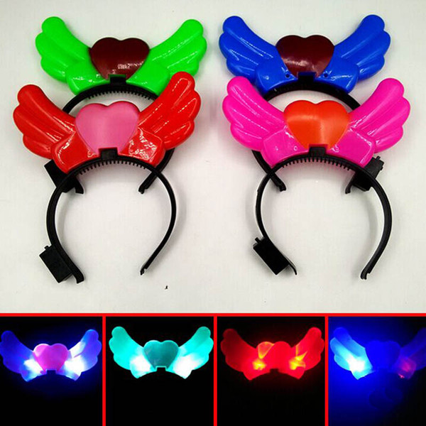 Women Girls Light-Up Angel Headband Blinking LED Flashing Fun Party Decoration Adult Kids Led Rave Hair Accessories Toy