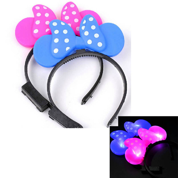 Light Up Headband Flashing Bowknot Blinking LED Head Bands Fun Party Decoration Supply Led Rave Hair Accessories Toy