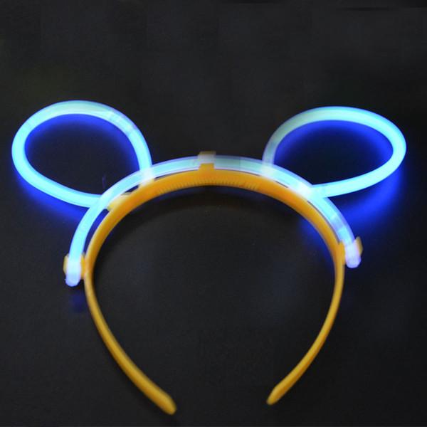 Women Girls GLOW STICKS GLOW BUNNY EARS HEADBAND NEON COLORS PARTY FUN DECOR Led Rave Hair Accessories Toy