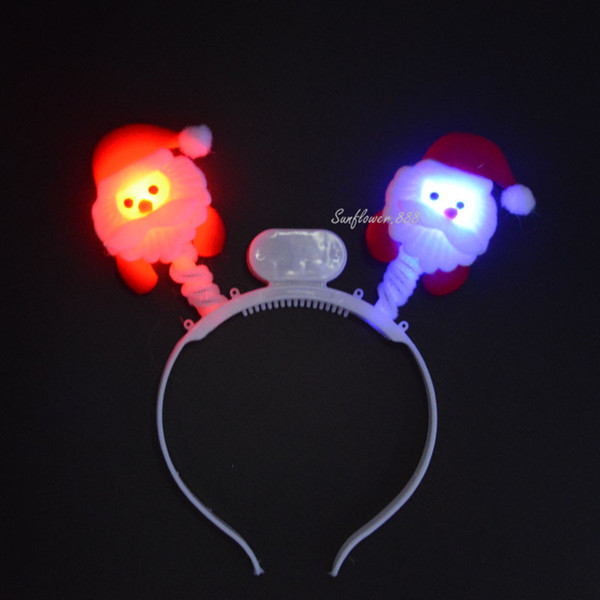 Christmas Party Blinking Flashing Santa Claus Headband Fancy Dress Children Adult Fun Party Decoration Led Rave Hair Accessories Toy