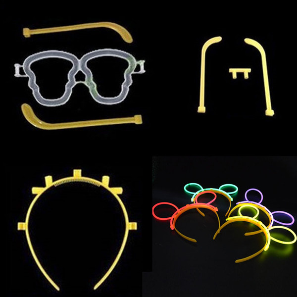 Skull Heart Shaped Glasses Frame Bunny Headband Rave Fun Party Decoration Adult Kids Led Rave Hair Accessories Toy