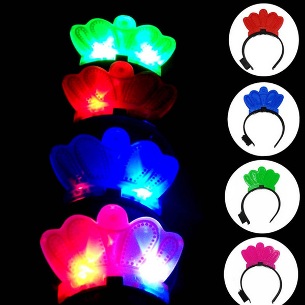 Women Girls Light Up Headband Flashing Crown Tiara Blinking LED Head Bands Fun Party Decoration Led Rave Hair Accessories Toy
