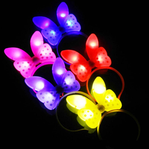 Light up Led Bows Headbands Birthday Party Girls Women Hair Accessories Weddings Carnival Birthday Led Rave Hair Accessories Toy