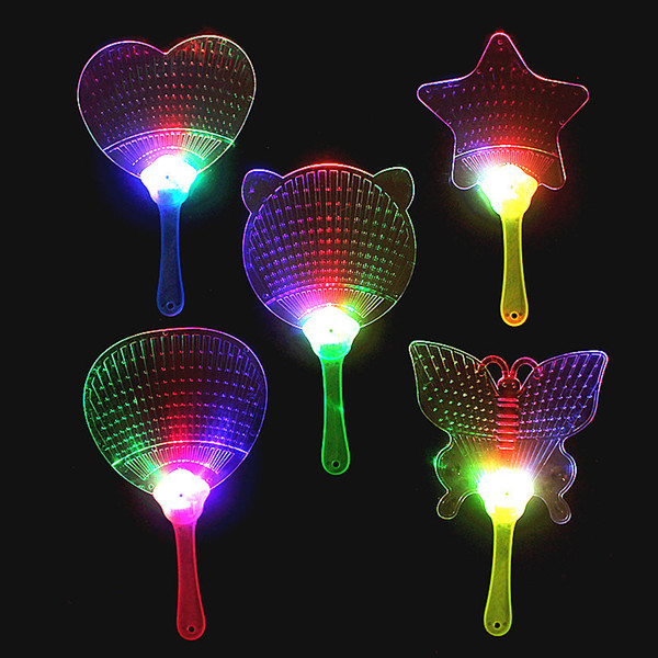 New Halloween Christmas Colorful Flash Fan Light emitting fan Pushan advertising Gift LED Flash light Fan Toys C100