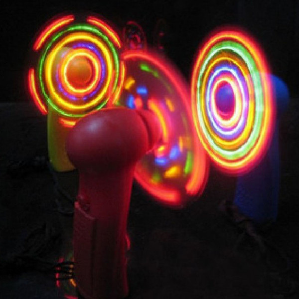 Free shipping 10pcs/lot Summer led mini fan colorful small fan flash toy Rave LED Lighted Toys