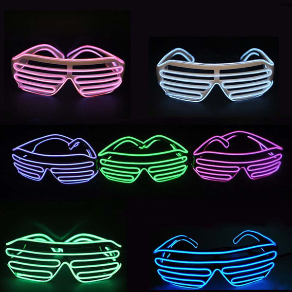 LED Party Glasses Fashion El Wire glasses Birthday Halloween party Bar Decorative supplier Luminous Glasses Eyewear OTH055