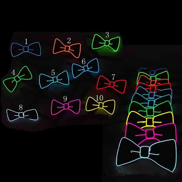 Cool LED Bow Tie Glowing Neck Tie DJ Bar Club Evening Party Halloween Festival Bow Tie EL Wire Light Up