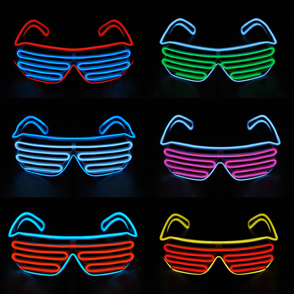 New LED EL Wire neon Flashing Glasses for christmas Birthday Halloween neon party Costume party decoration supplies Fashionable glasses