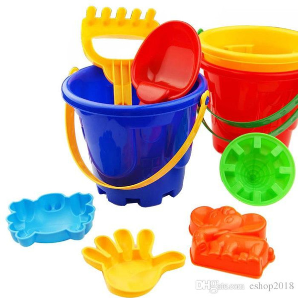 2016 Funny Gift Set of 7 Winter Summer Seaside Beach Toy Child Spade Rake Bucket Kit Sand Snow Building Molds for kids