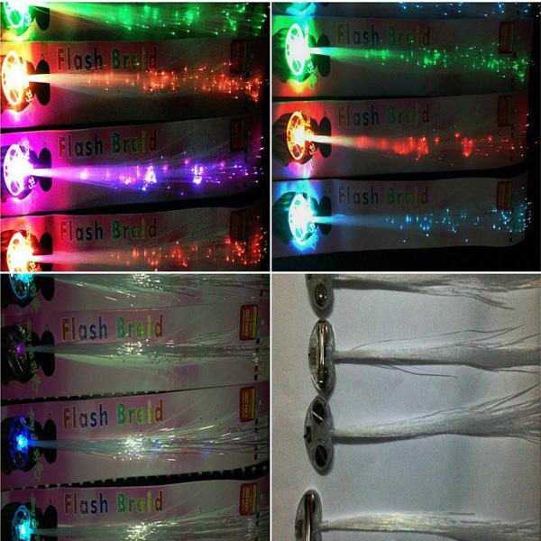 Luminous Light Up LED Hair Extension Flash Braid Party Girl Hair Glow by Fiber Optic For Party Christmas Halloween Night Lights Decoration