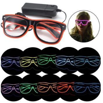 LED Party Glasses Fashion EL Wire Glasses Birthday Halloween Party Bar Decorative Supplier Luminous Glasses Eyewear CCA7198 120pcs