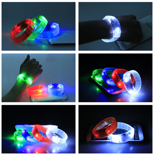 LED Voice-control Bracelet Glo-sticks Electronic LED Flashing Bracelet Glow Bracelets LED Wrist Band Christmas LED Bracelet LED Lighted Toys