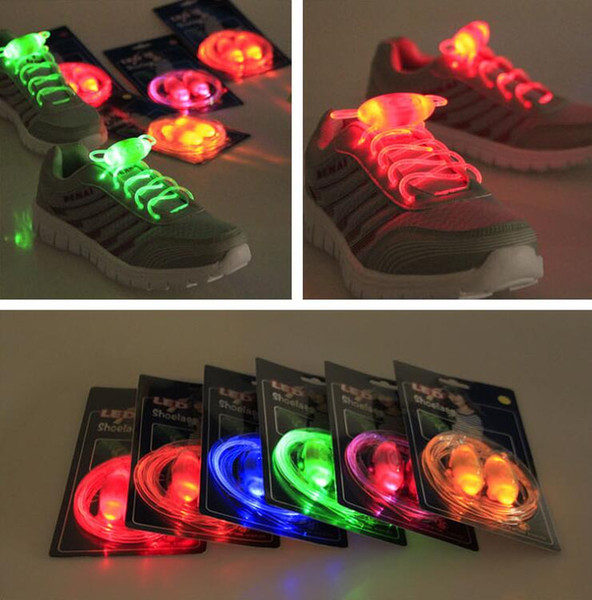 3rd Generation LED Luminous Lights Light Up Sports Shoelace Fiber Optic EL Shoelace For Halloween Christmas Led Rave Toy Supplies 2pcs/lots