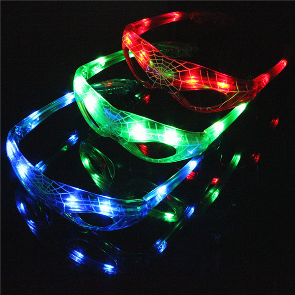 Spiderman LED Light Flashing Glasses Cheer Dance Mask Christmas Halloween Days Gift Novelty LED Glasses Led Rave Toy Party Glasses MOQ:10PCS