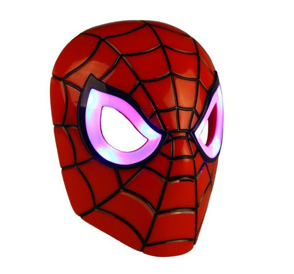 LED Masks Children Animation Cartoon Spiderman Light Mask Masquerade Full Face Masks Halloween Costumes Party Gift WX-C07