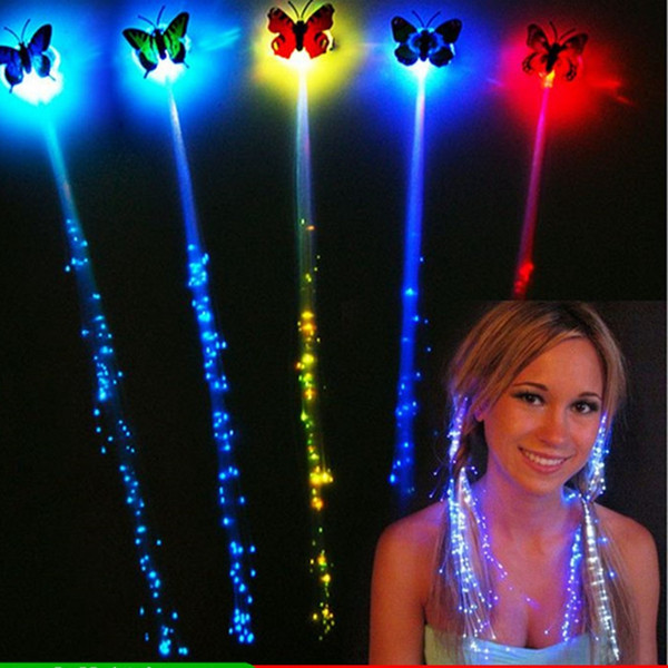 Light-up Braid Fiber LED Hair Flashing Multicolor Hair Barrette Clip Braid Barrettes Halloween Christmas Party Favors Beach Fun