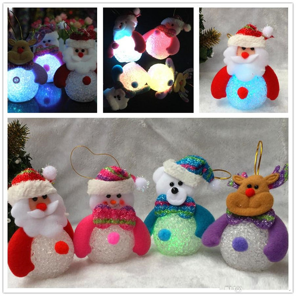 Luminous Santa Claus Snowman Bear Elk 4 Styles Exclusive Super Cute Christmas Decoration Tree Decorations Light Toy Wholesale