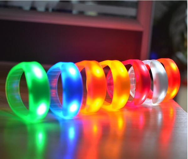 7 Color Sound Control Led Flashing Bracelet Light Up Bangle Wristband Music Activated Night light Club Activity Party Bar Disco Cheer toy