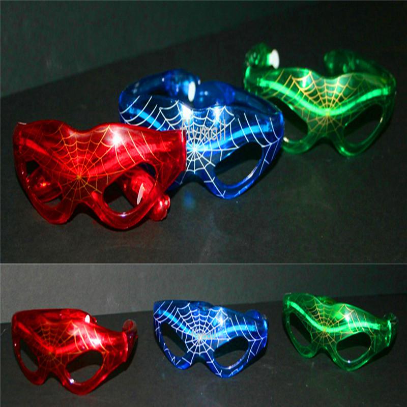 3 Flashing LED Spiderman Glasses Light Party Glow Mask Halloween Christmas gift 10pcs/lot