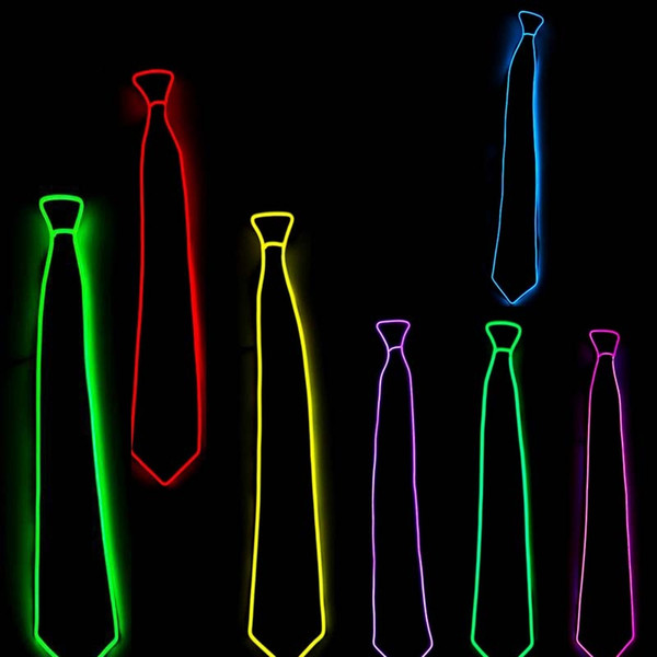 New EL Tie Light Up LED Flashing Striped Glowing EL Tie Luminous Necktie For Men Club Cosplay Party Bar Show