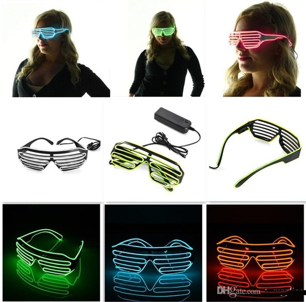 10 Colors Flashing EL Wire Led Glasses Luminous Party Decorative Lighting Classic Gift Bright Light Festival Gift c047