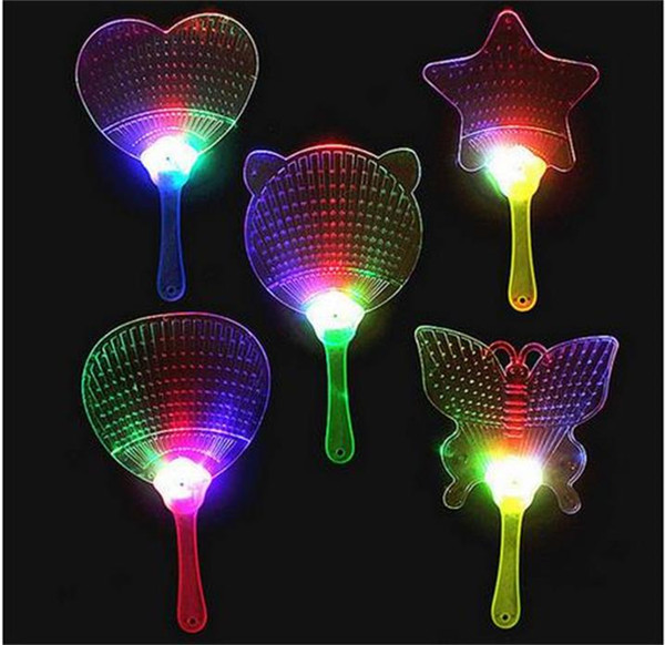 2017New Halloween Christmas Colorful Flash Fan Light emitting Fan Pushan advertising Gift LED Flash light Fan Toys