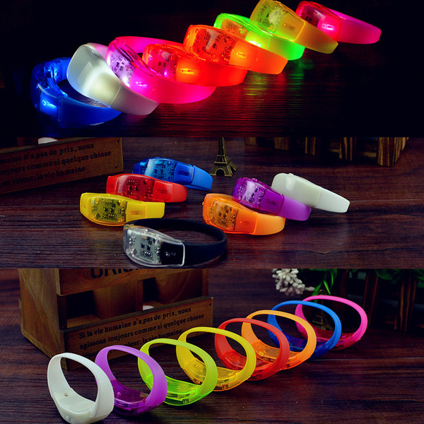 Music Activated Sound Control Led Flashing Bracelet Light Up Bangle Wristband Club Party Bar Cheer Luminous Hand Ring Glow Stick A048