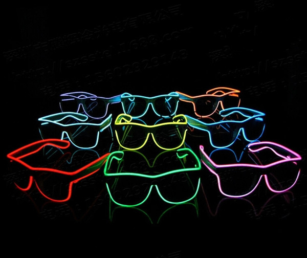 Simple el glasses El Wire Fashion Neon LED Light Up Shutter Shaped Glow Sun Glasses Rave Costume Party DJ Bright SunGlasses