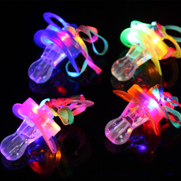 Light Pacifier shape LED Whistle toy Rave Party Glowing Flashing Lanyard nipples toys kids led toy Party gift pub props C5643