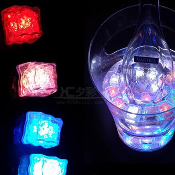 Halloween LED Light Ice Cube Artifical Liquid Sensor Lighting Ice Cubes Flash For Christmas Wedding Ktv Bar Party Romantic Decoration Best