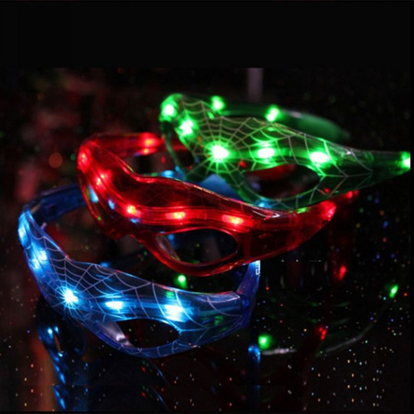 LED Spiderman Glasses Flashing Glasses Light Party Glow Mask Christmas Halloween Days Gift Novelty LED Glasses Led Rave Toy Party Glasses